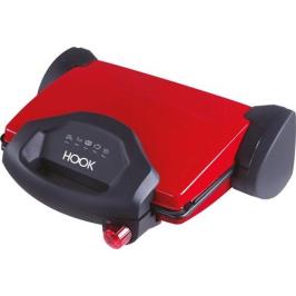 Hook HK-1001 2000 W Teflon Çıkarılabilir Plakalı Izgara ve Tost Makinesi Kırmızı 