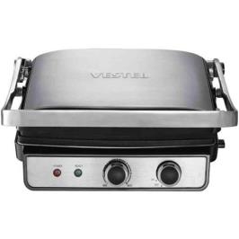 Vestel V-brunch Serisi 3000 2000 W 4 Adet Pişirme Kapasiteli Teflon Çıkarılabilir Plakalı Izgara ve Tost Makinesi Inox 