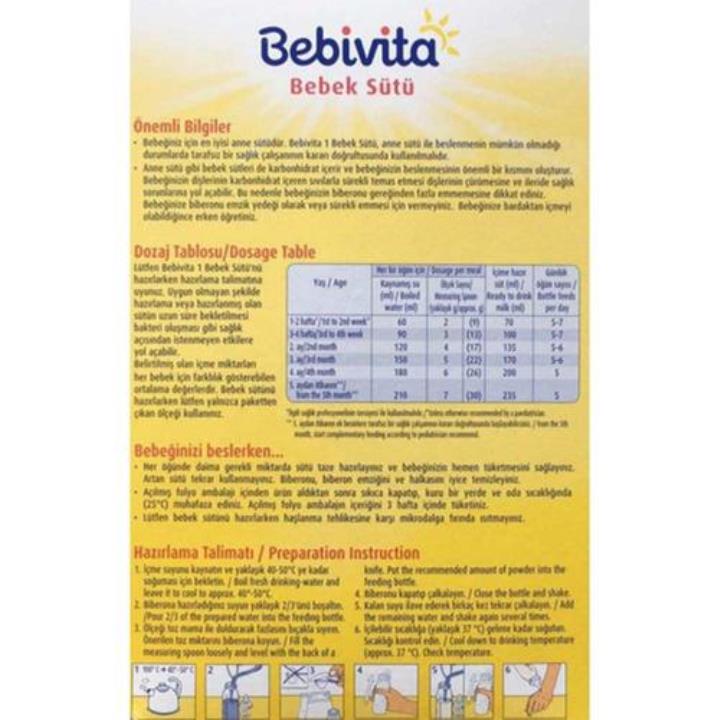 Bebivita 1 0-6 Ay 500 gr Bebek Sütü Yorumları
