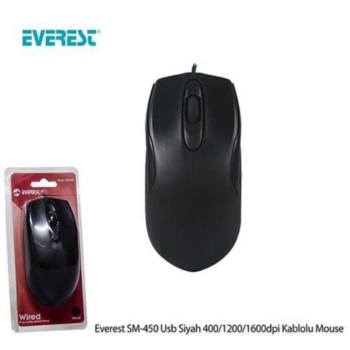 Everest SM-450 Usb Siyah 400-1200-1600 dpi Kablolu Mouse Yorumları