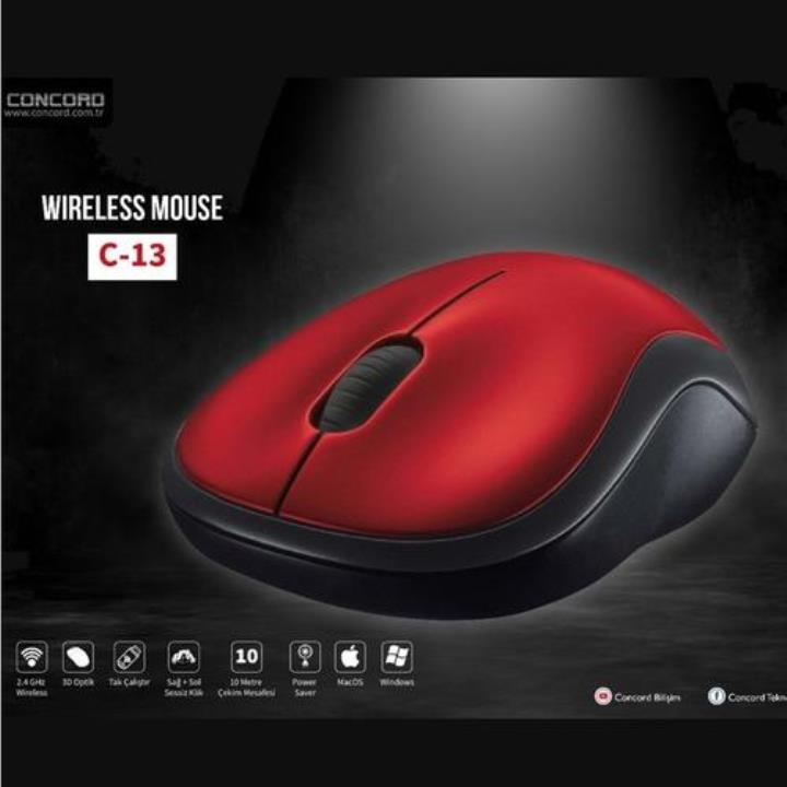 (renkli) Wireless Mouse 1200 Dpi Concord C-13 kırmızı Yorumları