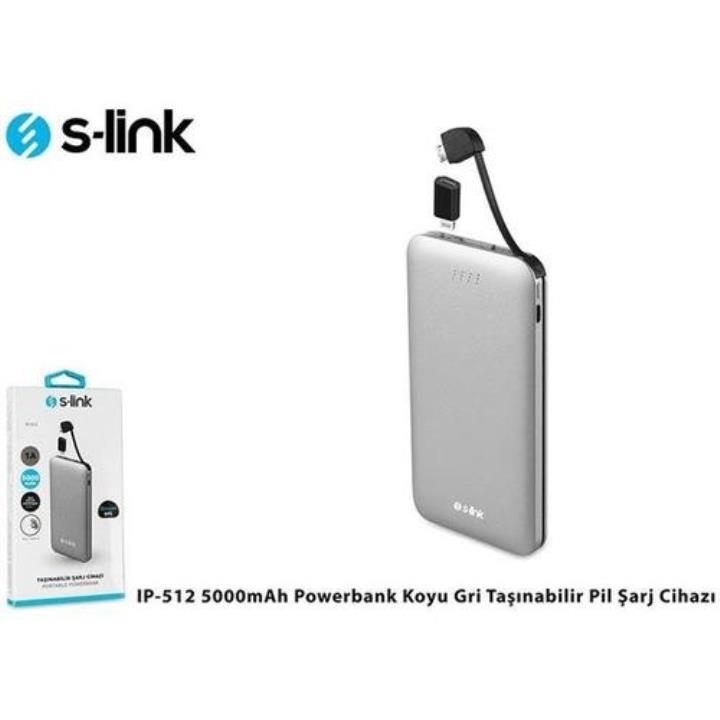 S-link IP-512 5000 mAh 2.1A-1A Çift USB Çıkışlı Taşınabilir Sarj Cihazı Koyu Gri Yorumları