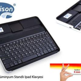 Addison ALS-77 Siyah Bluetooth Tablet Pc  ve iPad Alüminyum  Multimedia Kablosuz Klavye