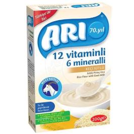 Arı 12 Vitaminli 6 Mineralli Keçi Sütlü Pirinç Unu 200 gr Bebek Maması