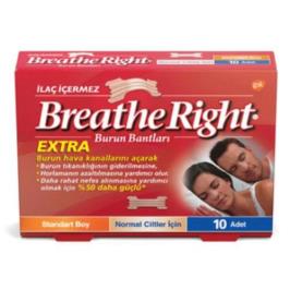 Breathe Right Extra Normal Ciltler İçin 10'lu Standart Boy Burun Bandı