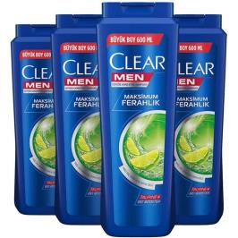 Clear Men Yağlı Saçlar İçin Şampuan  4x600 ml Şampuan