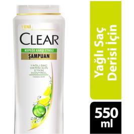 Clear Yağlı Saçlar Derisi İçin Etkin Kontrol 550 ml Şampuan 