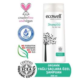 Ecowell 300 ml Yağlı Saçlar Organik Şampuan