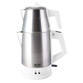 Emsan Bella Gusto 1800 W 0.7 lt Demleme 1.8 lt Su Isıtma Kapasitesi Elektrikli Çay Makinesi İnci Beyaz