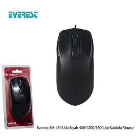 Everest SM-450 Usb Siyah 400-1200-1600 dpi Kablolu Mouse