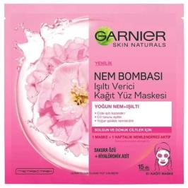 Garnier Nem Bombası Işıltı Verici Kağıt Yüz Maskesi