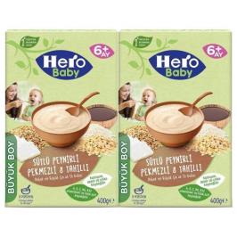 Hero Baby 2x400 gr Sütlü Peynirli Pekmezli 8 Tahıllı Kaşık Maması