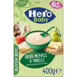Hero Baby 6+ Ay 400 gr Sütlü 8 Tahıllı Meyveli Kaşık Maması
