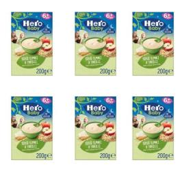 Hero Baby 6x200 gr Gece Sütlü Elmalı 8 Tahıllı Kaşık Maması