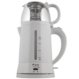King K-8500 Tea Max 1500 W 1.2 lt Demleme 1.8 lt Su Isıtma Kapasiteli Çay Makinesi Beyaz