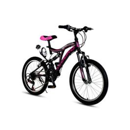 Kldoro KD-020 Pembe-Gri 20 Jant Bisiklet 21 Vites Çift Amortisör Kız Çocuk Bisikleti