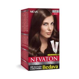 Nevaton 5.0 Açık Kahve Kalıcı Krem Saç Boyası