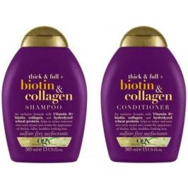 OGX Biotin & Collagen 385 ml Şampuan  + 385 ml Saç Kremi