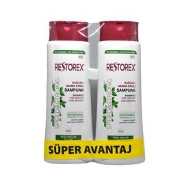Restorex Sağlıklı Uzama Etkili Yağlı Saçlar İçin Sarmaşık Özlü 2x500 ml Şampuan