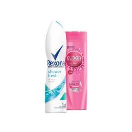 Rexona Shower Fresh Deodorant 150 ml+ Elidor Güçlü ve Parlak 185 ml Şampuan