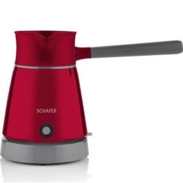 Schafer Stille 800W 300 ml 3-4 Fincan Kapasiteli Elektrikli Türk Kahvesi Makinesi Kırmızı