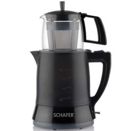Schafer Teefan 1650 W 0.7 lt Demleme 1.9 lt Su Isıtma Kapasitesi Çay Makinesi Siyah