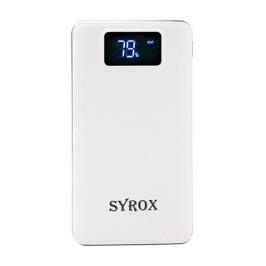 Syrox 12000 mAh 2A-1A Çift Çıkışlı Taşınabilir Şarj Cihazı Beyaz