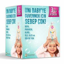 Uni Baby 3x700 ml Boyasız Pompalı Bebek Şampuanı 